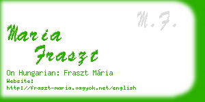 maria fraszt business card